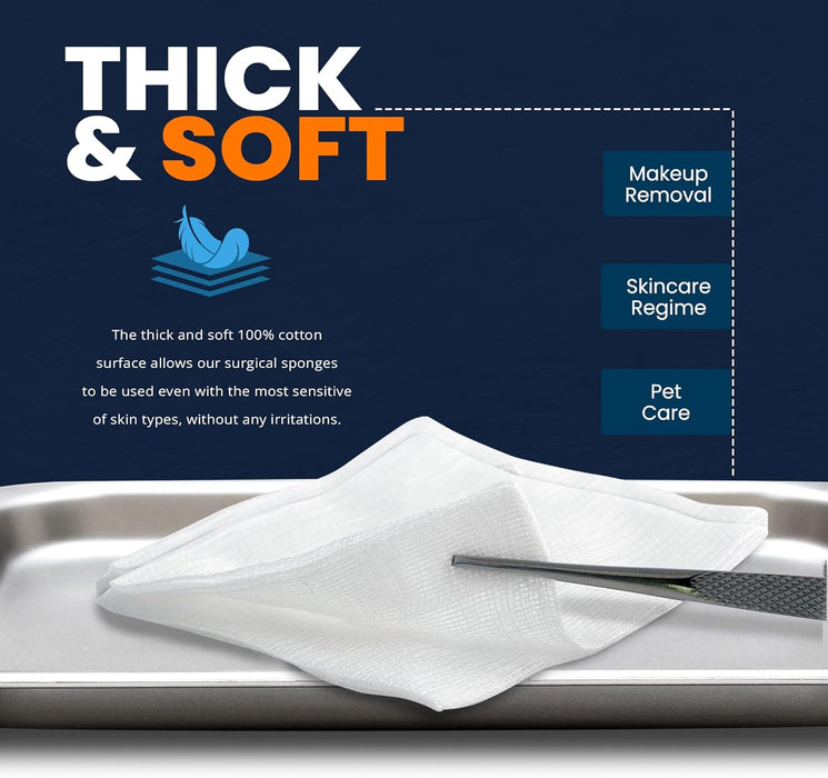 MedPride Gauze Sponges – Non-Sterile – 3” x 3” – 12 Ply – 4,000 Total (20 Packs of 200)