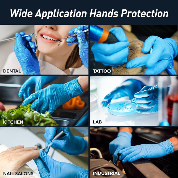 Ultimate Blue/Black Nitrile Gloves | 5 Mil | Powder-Free, Latex-Free, Exam Grade | Medical, Lab, Food Service, Tattoo, Cleaning, Dental, Chemotherapy Compliant – 1,000/Case (10 Boxes of 100)