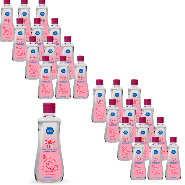 Baby Oil with Seal & Flip Top – 8 oz Bottles