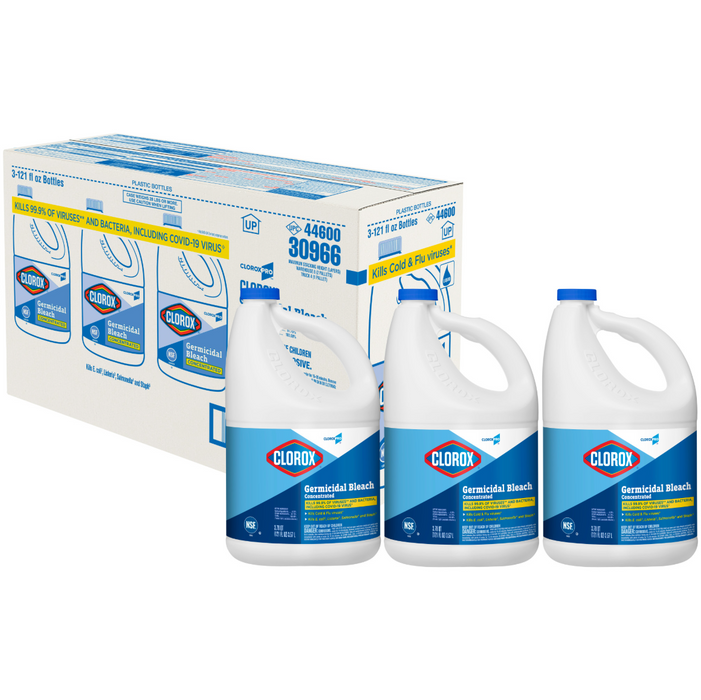 CloroxPro Clorox Germicidal Bleach, 121 Ounce Bottle, Pack of 3 (30966)