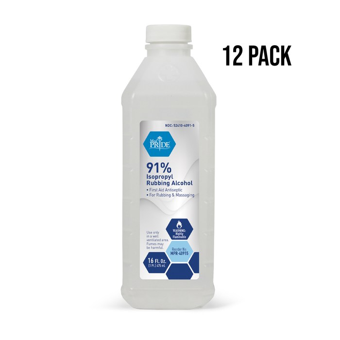 91% Isopropyl Alcohol 16oz 12 Pack