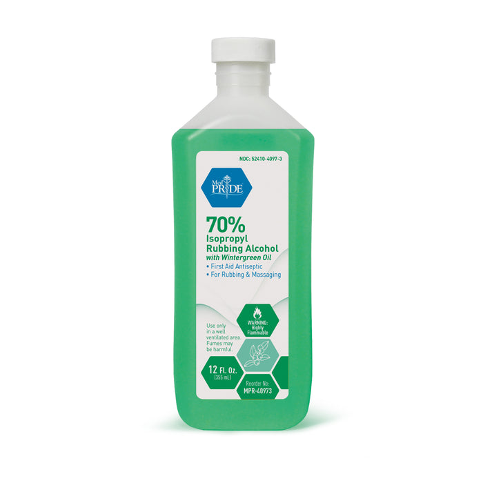 70% Isopropyl Rubbing Alcohol with Wintergreen Oil – 12 oz Bottles (24/Case)