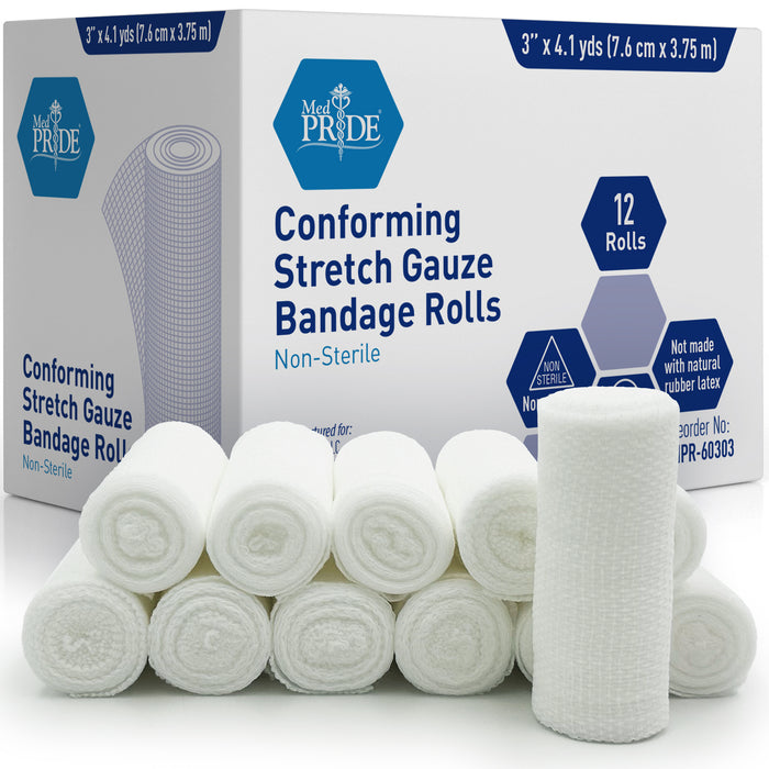 Stretch Gauze Bandage Roll - N/S - 3" - 8/12/cs.