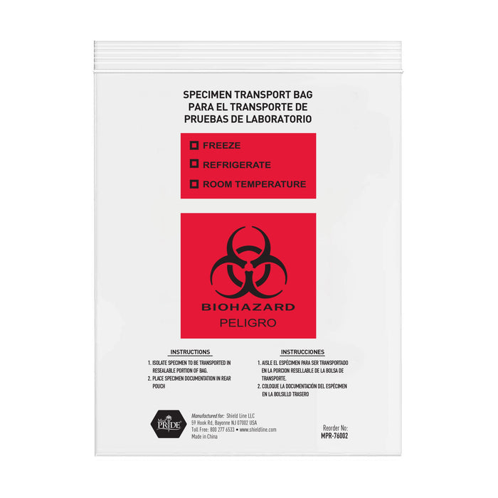 MedPride Biohazard Bags – Red, Marked for Infectious Waste – 10 Boxes of 100 Bags/Case (1,000 Total)