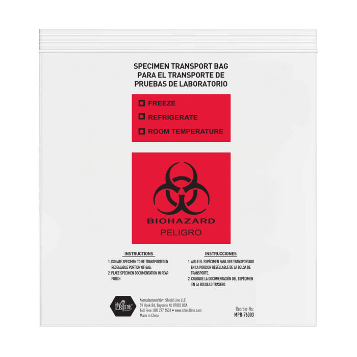 MedPride Biohazard Bags – Red, Marked for Infectious Waste – 10 Boxes of 100 Bags/Case (1,000 Total)