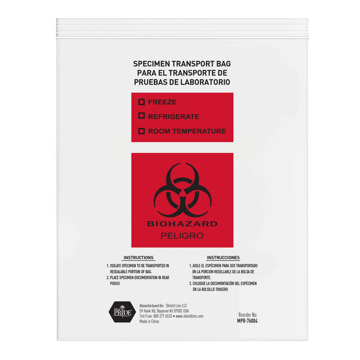 MedPride Biohazard Bags – Red, Marked for Infectious Waste – 10 Boxes of 100 Bags/Case (1,000 Total)