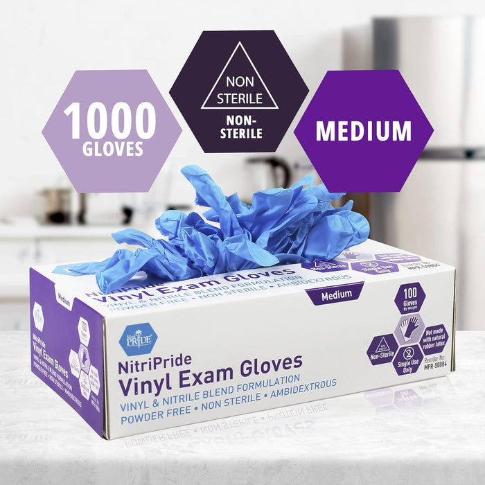 FDA Approved Vinyl Exam Gloves – Powder-Free, Latex-Free, Bulk 1,000 (10 Boxes of 100) | Equipment Express