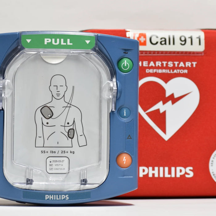 Photo of Philips HeartStart OnSite AED device which is considered one of the best AEDs from a highly-trusted AED Brand