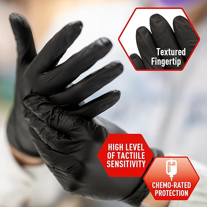 Ultimate Blue/Black Nitrile Gloves | 5 Mil | Powder-Free, Latex-Free, Exam Grade | Medical, Lab, Food Service, Tattoo, Cleaning, Dental, Chemotherapy Compliant – 1,000/Case (10 Boxes of 100)